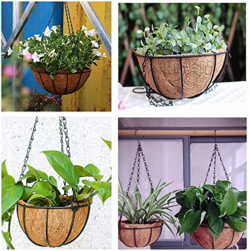 Legigo 3 Pack 14 Inch Hanging Basket Coco Liners Replacement, 100% Natural Round Coconut Coco Fiber Planter Basket Liners for Hanging Basket Flowers/Vegetables - color: 3pcs, size: 14 Inch