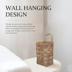 UPKOCH Hanging Wicker Basket 4.2X5.5X4.2In Rustic Wall Storage Organizer for Kitchen Utensils Makeup Brushes Bathroom and Dorm Room