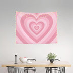 Ochori Pink Heart Preppy Tapestry 29x37 In Aesthetic Wall Hanging Decorative Tapestries Cute Preppy Banner For Teen Girl Bedroom College Dorm Home Living Room Party Decor