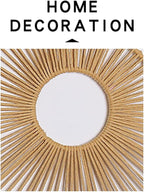 ANIUHL Round Macrame Wall Hanging Double-ring Woven Basket Geometric Circle Hoop Boho Modern Wall Art Home Decor for Bedroom Living Room(12 Inches)