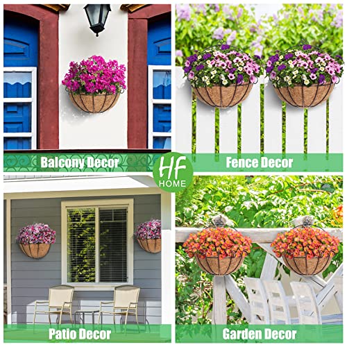 HFHOME 14" Dia Half Round Coco Liner, Half Circle Wall Coir Planter, Coco Fiber Replacement Liners for Wall Hanging Baskets- 2 PCS - size: 14"-2PCS