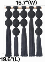 Jakalin Macrame Wall Hanging Black Boho Wall Art Tassel Wall Decor Modern Fiber Wall Art for Living Room Bedroom Office