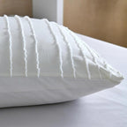 Body Pillow Shams 1 Pack, Ivory, Body Size Pillowcases, Soft Microfiber Geometric Striped Boho Pillow Covers with Envelope Closure, 20x54 Inches (No Insert)