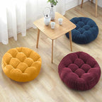 Meditation Floor Pillow Set of 2 Large Round Floor Cushions for Adults Tufted Corduroy Floor Seat Pillows Cushion for Living Room Tatami Yoga,Grass Green 22x22 Inch
