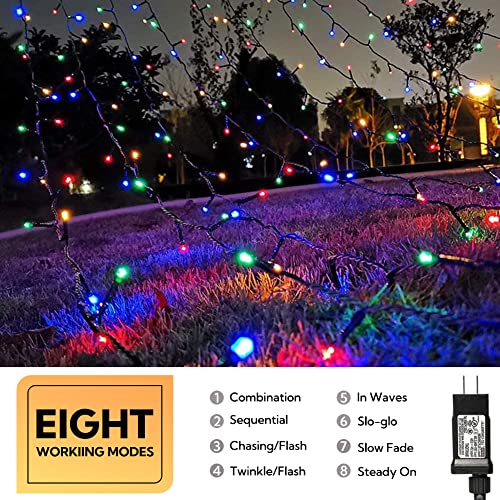 Hopolon String Lights Indoor Outdoor, 33 FT 100 LED Connectable Green Wire Twinkle Fairy Lights, Plug in Christmas Light Waterproof for Wedding Party Patio Spring Decor (Multicolor) - color: Multicolor, size: 100 LED