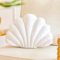 White Seashell Throw Pillows, Shell Shaped Throw Pillows, 13 Inch Soft Velvet Home Decorative Pillow Plush Cushion for Bed Couch Living Sofa Room Decor Accent Throw Pillow