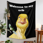 Funny Tapestries Welcome To My Crib Flag Funny Tapestry 3x4Ft Indoor Outdoor Wall Art Tapestry for Bedroom Teens Room Decoration Living Room Bedroom Decorations Cool Stuff for Your Room Decor