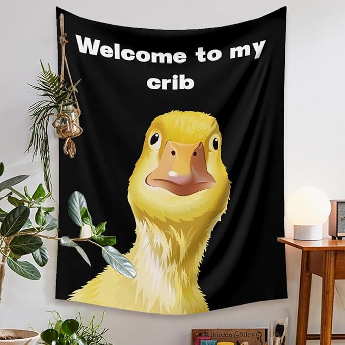 Funny Tapestries Welcome To My Crib Flag Funny Tapestry 3x4Ft Indoor Outdoor Wall Art Tapestry for Bedroom Teens Room Decoration Living Room Bedroom Decorations Cool Stuff for Your Room Decor