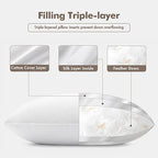 MIULEE 24x24 Euro Pillow Inserts, Pack of 2 Down Feather Premium Throw Pillows with Cotton Fabric for Bed Couch Living Room Sofa