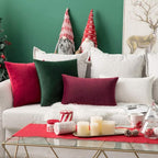 MIULEE Pack of 2 Velvet Soft Solid Decorative Throw Pillow Covers Burgundy Pillowcases for Sofa Bedroom Couch Car,18x18 Inch Wine Red