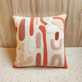 Boho Abstract Tufted Throw Pillow Cover, Neutral Terracotta Blush Pink Beige Embroidery Cushion Cover, Modern Abstract Art Decorative Pillowcase for Sofa Couch Living Room Bedroom, 18x18 Inch (Pillow