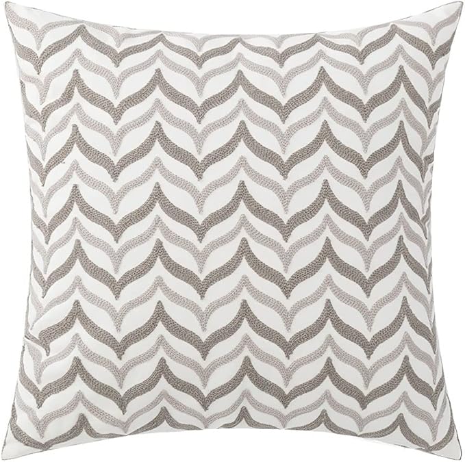 vctops Embroidery Cotton Decorative Throw Pillow Cover Boho Geometric Pattern Cushion Cover for Couch Sofa Bed (Geometric I,18"x18")