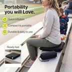 Whispering Winds Inflatable Seat Cushion - Comfortable Blow-up Foam Pad for Airplane, Travel, Stadium, Outdoors, Camping, Car & More
