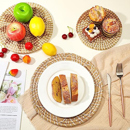 Xuhal 8 Pcs Boho Wall Basket Decor Decorative Bulrush Woven Basket Wall Decor Rustic Farmhouse Hanging Baskets for Kitchen Rustic Home Summer Decorations(Classic) - style: Classic