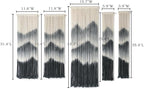 Large Macrame Wall Hanging 5Pcs Handmade Dip-Dyed Mountain Wall Decor Combination Suspension Bedroom Living Room Modern Fiber Yarn Wall Art
