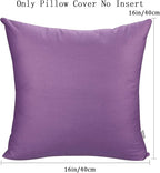 Thmyo 4-Pack 100% Cotton Comfortable Solid Decorative Throw Pillow Case, Square Cushion Cover Pillowcase Sublimation Blank Pillow Covers DIY Throw Pillowcase for Sofa(16x16 inch/ 40x40cm,Purple)