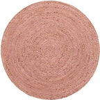 Unique Loom Braided Jute Collection Area Rug - Dhaka (5' 1" Round, Light Pink) - color: Light Pink, size: 5'1" (Round)