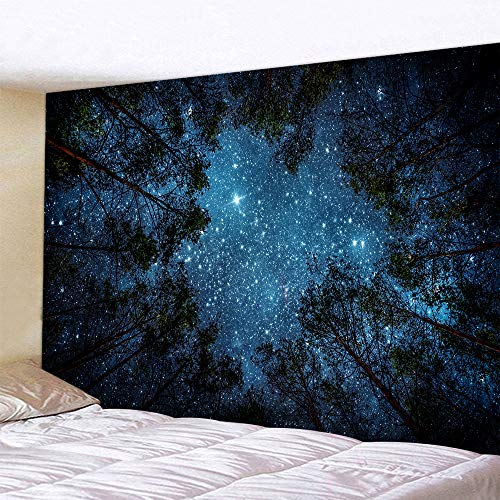 Llamazing Forest Landscape Tapestry for Living Room & Bedroom - Magic Tapestry Curtain (Looking Up at The Stars, 60''L51''W) - color: Looking Up at The Stars, size: 60"L x 51"W