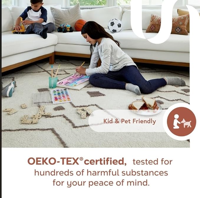 nuLOOM 5' x 8' Easy-Jute Area Rug, Machine Washable, Non-Slip, for Living Room Bedroom Kids Room Nursery Home Decor, Anisa Natural