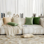 MIULEE Sage Green Velvet Throw Pillow Covers 18x18 Soft Decorative Solid Square Cushion Cases Pack of 2 Modern Luxury Home Decor for Couch, Sofa, Bedroom