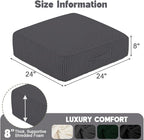 Floor Pillow for Adults, 8" Square Floor Cushions with Washable Cover, Large Corduroy Meditation Pillow, 24 inches Tatami Seat with Handle for Living Room or Yoga, Dark Grey