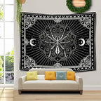 UHOMETAP Mandala Spider Wall Art - Bohemian Tapestry With Starry Sky and Moon Pattern for Living Room, Bedroom, Office - 80x60 Inches