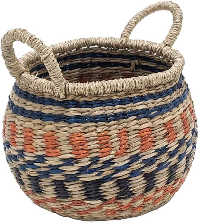 Ashland Multicolor Round Seagrass Basket, Spring Home Decor