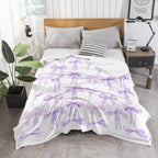 Purple Bows Blankets Cute Bow Preppy Coquette Room Decor Electric Blanket Girls Bedroom Decor Trendy Funky Bow Throw Blanket Coquette Girly Blanket Coquette Gifts for Women Girls 40"x50"