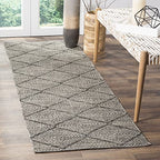 SAFAVIEH Montauk Collection Runner Rug - 2'3" x 11', Black, Handmade Cotton, Ideal for High Traffic Areas in Living Room, Bedroom (MTK821D) - color: Black, size: 2'3" x 11' (Runner)