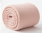 KyraHome 100% Organic Cotton Fall Throw Blankets for Adults, Girls, 60"x80", Plant Dyed, Breathable Lightweight Gauze Large Muslin Blankets for Women, Kids, Napping, All Season (Soft Pink)