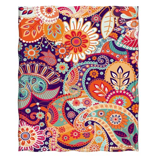 Levens Bohemia Blanket Gifts for Women Girls, 80"x60" Boho Floral Throw Blanket Decor for Couch Home Bedroom Living Room Birthday, Soft Comfort Smooth Flannel Lightweight Throw Blanket - color: Bohemia Red1, size: 60"x80"