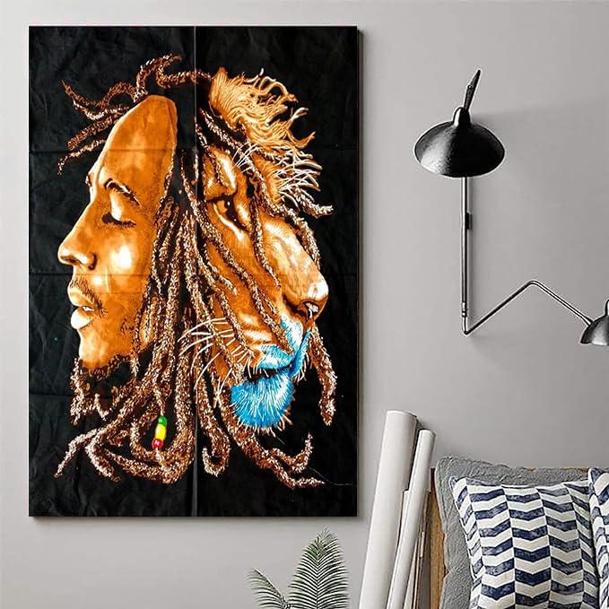 Rastogi Handicrafts Hendrix Guitar 40" X 30" Poster Size Tapestry Decorative Indian Dorm Decor Cotton Tapestry Indian Multi Colored Wall Poster Indian Deity (RH-149) - color: Rh-149
