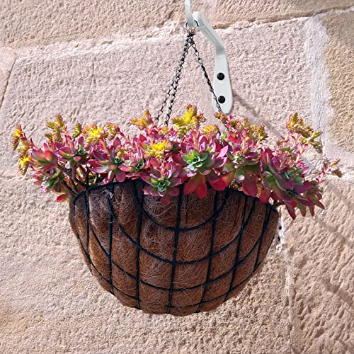 Worth Garden 6 Pack 7" Plant Hanger Bracket Wrought Iron Wall Hook Hanging Heavy Duty Plant Hooks Durable and Stable for Bird Feeders, Planters Indoor & Outdoor - White - color: White, size: 7" Length