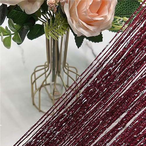 ave split Decorative Door String Curtain Wall Panel Fringe Window Room Divider Blind Divider Tassel Screen Home 100cm*200cm (Red wine18) - color: Red Wine18