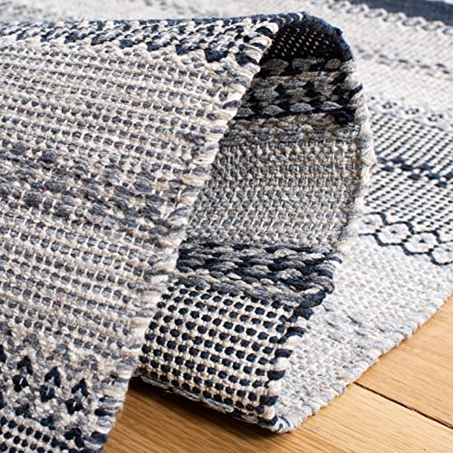 SAFAVIEH Montauk Collection Runner Rug - 2'3" x 9', Grey & Black, Handmade Flat Weave Boho Stripe Cotton, Ideal for High Traffic Areas in Living Room, Bedroom (MTK851H) - color: Grey/Black, size: 2'3" x 9' (Runner)