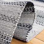 SAFAVIEH Montauk Collection Runner Rug - 2'3" x 9', Grey & Black, Handmade Flat Weave Boho Stripe Cotton, Ideal for High Traffic Areas in Living Room, Bedroom (MTK851H) - color: Grey/Black, size: 2'3" x 9' (Runner)