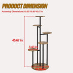 Plant Stand Indoor 6 Tier 9 Potted Multiple Flower Pot Holder for Patio Garden Balcony Living Room Corner (6 Tier Black+Rustic Brown)