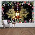 Ine Ive African Chakra Tapestry African American Woman Zen Meditation Tapestries 60x40 Inch Starry Sky Flower Garden Inspirational Afro Yoga Wall Art Poster for Bedroom Dorm Decor - size: 60"L x 40"W