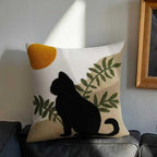 JASEN Cat Boho Throw Pillow Covers 18x18 Cute Absract Tufted Pillow Covers Cushion Case for Bed Couch Sofa Home Decor（Only 1 Pillow Cover）