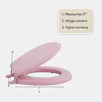 Soft Standard Vinyl Toilet Seat, Tea Rose - 17 Inch Soft Vinyl Cover with Comfort Foam Cushioning - Fits All Standard Size Fixtures - Easy to Install Fantasia by Achim Home Decor