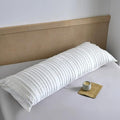 Body Pillow Shams 1 Pack, Ivory, Body Size Pillowcases, Soft Microfiber Geometric Striped Boho Pillow Covers with Envelope Closure, 20x54 Inches (No Insert)
