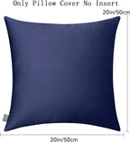 Thmyo 4-Pack 100% Cotton Comfortable Solid Decorative Throw Pillow Case Square Cushion Cover Pillowcase Sublimation Blank Pillow Covers Halloween DIY Throw Pillowcase(20x20inch/50x50cm,Dark Blue)