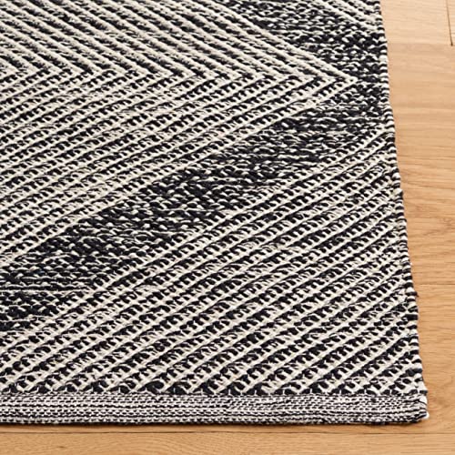 SAFAVIEH Montauk Collection Accent Rug - 2' x 3', Black, Handmade Cotton, Ideal for High Traffic Areas in Entryway, Living Room, Bedroom (MTK821D) - color: Black, size: 2' x 3' (Rectangular)