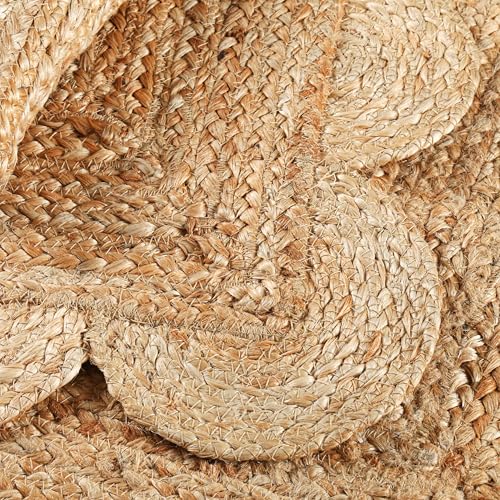 Savi Home Scalloped Jute Rug 4'x6' – Handwoven Natural Area Rug, Farmhouse Boho Style, Eco-Friendly Reversible Carpet for Living Room, Bedroom, Entryway, Dining Room Décor - color: Scalloped Natural, size: 4' x 6' (Rectangular)