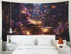 EMMTEEY Medieval Books Vintage Tapestry 80X60 Inch - Mystical Butterflies Living Room Wall Decor Fantasy Fairy Backdrop for Bedroom Dorm