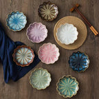 JAMEND CLXP Lotus Ring Holder Dish Small Indoor Ash Tray, Ceramic Dessert Plate Trinket Jewelry Holder Organizing Necklace Earrings for Parents Friends Sister, Blue. All Jewelries Are NOT Included. - color: Deep Blue-Round
