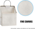Wall-Hanging Storage Bags, Desktop Organizer Basket Cotton Linen Hanging Storage Basket for Kitchen,Bderoom,Living Room (#2 White)