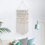 BMIDRUT Macrame Hanging Tapestry Boho Hand Woven Tapestries Dream Catchers Boho Wall Art Decor Home Wall Decor Wall Pediment 16x30 Inch