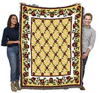 Pure Country Weavers Apple Season Blanket - Garden Floral Gift Tapestry Throw Woven from Cotton - Made in the USA (72x54) - color: Apple