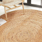 Savi Home Hand Woven Jute Braided Rug, 6' Round - Natural, Reversible Area Rugs for Living Room, Farmhouse, Kitchen, Handcrafted 6 Feet Round Area Rugs - Natural - color: Natural, size: 6' (Round)
